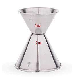 (1-PC-1 & 2 Ounce) Jiggers Double Sided Stainless Steel Portion Control Cocktail Measuring Shot Bar Tool Commercial Grade
