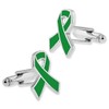 PinMart Awareness Ribbon Cufflink Set - Green