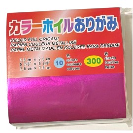 LuPro Color Foil Origami Paper 3 Inch Square, 300 Sheets