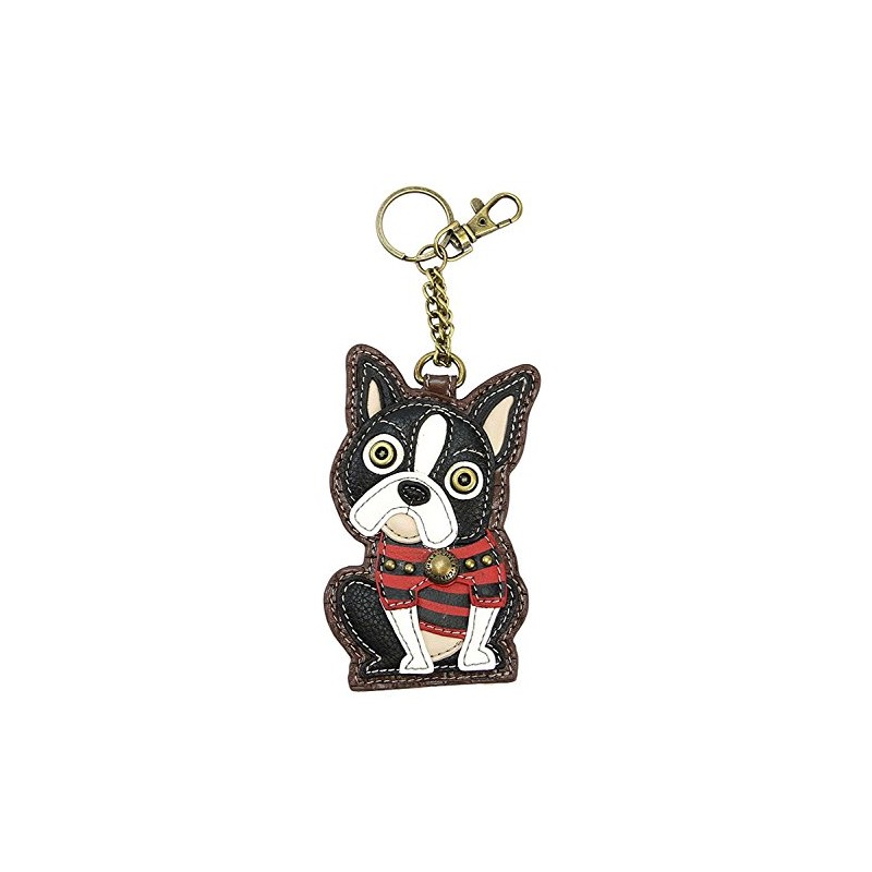 Chala Boston Terrier Key Fob Coin Purse Keychain