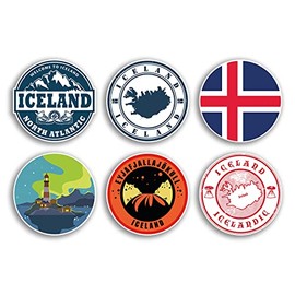 6 x 10cm Iceland Vinyl Stickers - Icelandic Country City Travel Map Flag Holiday Luggage Design Gift #78846