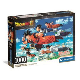 Clementoni Jigsaw Puzzle 1000 pieces, Dragonball, Puzzle for Adults 14-99 Years, Compact box, Made in Italy, 39955