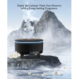 Difusores para aceites esenciales Habitación grande con mando a distancia, difusor de aromaterapia de 500 ml, 7 colores cambiados negro