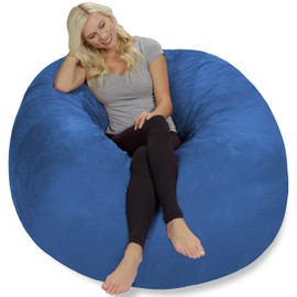 Chill Sack Bean Bag Chair: Giant 5' Memory Foam Furniture Bean Bag - Big Sofa with Soft Micro Fiber Cover - Cobalt Blue