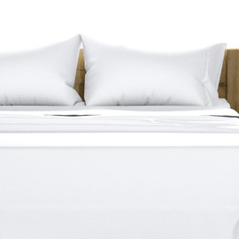 TEXAS LINEN CO. 100% Egyptian Cotton Sheets Queen Size - 1500 Thread Count 4 PC Queen Sheet Set Egyptian Cotton, Sateen Weave Luxury Sheets Queen, High Thread Count Sheets, 16" Deep Pocket - White