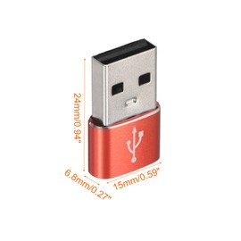 Rebower Us b C Female to Us b Male Adapter Type C to Us b Converter [for Cell Phone, Tablet Computer] - Red/3 pcs