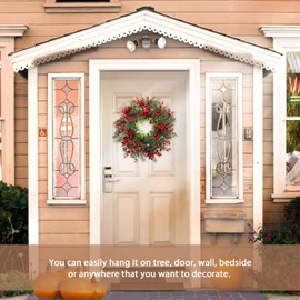 Weihnachtskranz Türkranz Beerenkranz Tannenkranz Wandkranz: Beeren Adventskranz Beerengirlande Fensterkranz Künstlicher Kranz Türschild Weihnachten Dekoration Wohnzimmer Wanddeko Lanhaus Deko