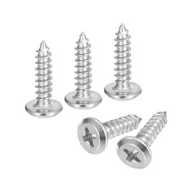 sourcing map M4x16mm Flat Head Phillips Drive Self Tapping Screws, 304 Stainless Steel Cross Drive Fastener Screws, Silver, Pack of 25