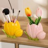 Hosoncovy Ceramic Tulip Makeup Brush Organizer Pot Makeup Brush Holder