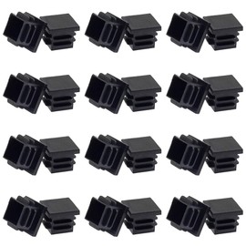 Suiwotin 24Pack 19mm (3/4 Inch) Square Plastic Plugs, End Caps for Square Tubing/Black