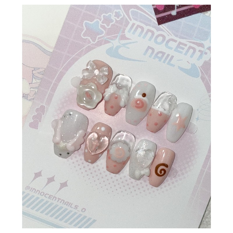 Cozy Garden Handmade Nail Tips - Square / 코지 가든