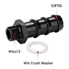 Podavelle M14x1.5 Male Metric to 5/8 Barb Fuel Pump Inlet Adapter Fitting Aluminum Black