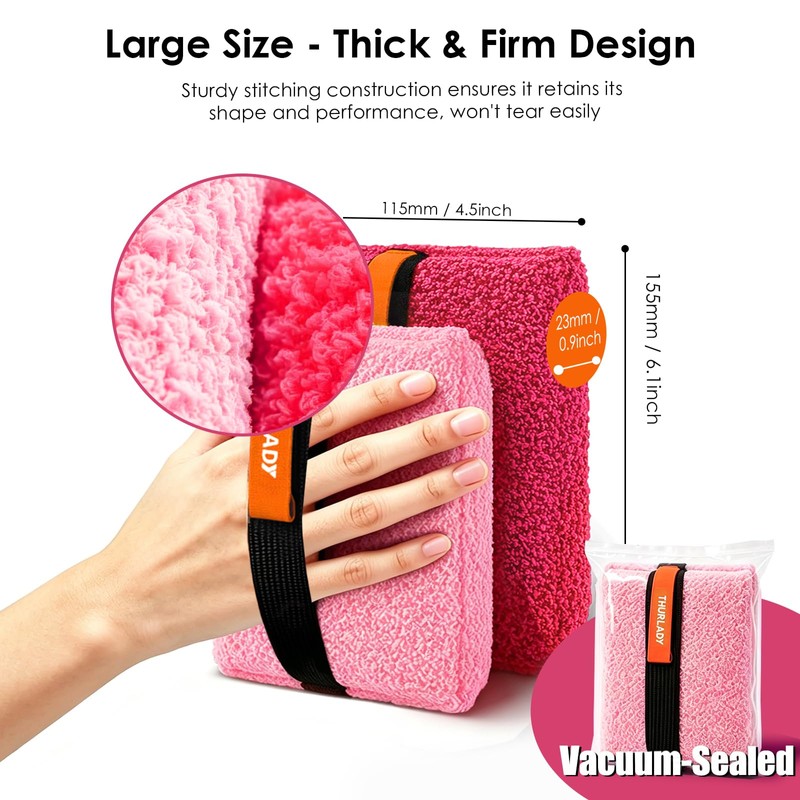THURLADY Exfoliating Body Scrubber, Rough Body Scrubber Exfoliator, 2 Pack