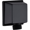 Square Wall Elbow for Hand Held Shower, Matte Black