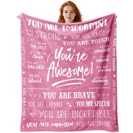 Recovery Gifts for Women Get Well Gifts for Woman After Surgery Thinking of You Blanket For Her You Are Awesome Hospital Soft Throw Blanket 50" X 60" Friendship Feel Better Present for Lady Girls