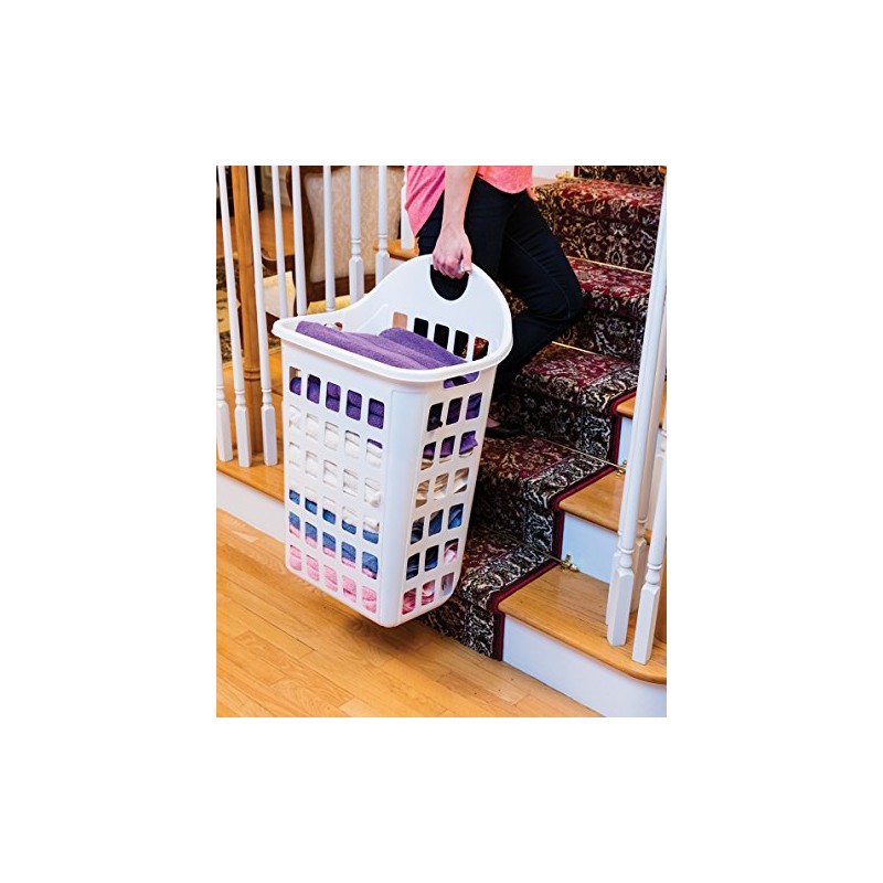 United Solutions LN0435 2 Bushel Rolling Hamper in White