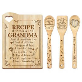 cocomong Gifts for Grandma for Christmas, Christmas Grandma Gifts, Gifts for Grandma from Grandkids - Christmas Cutting Board Kitchen Gifts for Grandma - Grandma Cooking Board with Utensil
