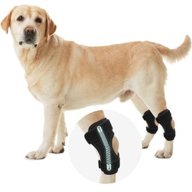 Higo Dog Rear Leg Brace - Dog Hock Brace for Canine Torn ACL & CCL, Adjustable Dog Leg Sleeve with Steel Strips Support for Injury and Sprain Protection (Small, 1 Pair)