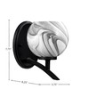 Kurve Uplight Wall Sconce, Matte Black Finish, 5.75" Onyx Swirl