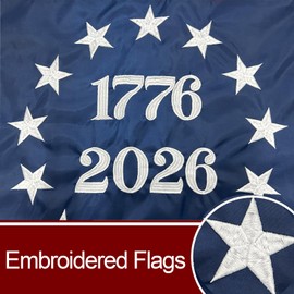 Bradford 1776 Bennington 250 Anniversary USA Flag 3x5 ft Outdoor Embroidered Betsy Ross Flags 13 Colonies US 2026 American Flag Heavy Duty with 2 Brass Grommets