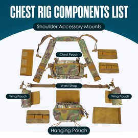 Chest Rig, Tactical Chest Rig, Molle Vest, Load Bearing Vest, FLC, Tactical Rigs, Army FLC, Mag Vests, Smersh Rigs, Micro, for Airsoft, Multicam, H Harness, Hunting, Military, SMG, LBV, 5.56/7.62