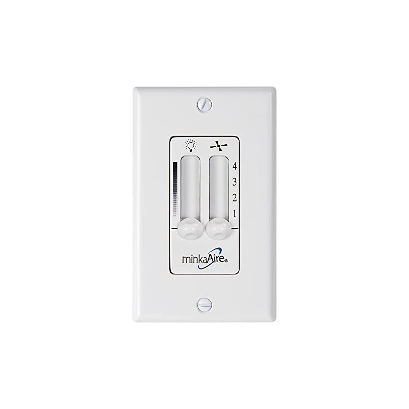 Minka-Aire WC106-WH, 4 Speed Wall Mount Fan Control with Dimmer