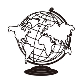 WADORN World Map Iron Wall Art Decorations, Black Metal Wall Art Decor, World Map Pattern Wall Sculptures for Home, Kitchen, Patio, Bedroom, Living Room, Bathroom, Outdoor Decoration