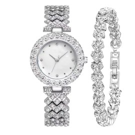 CIVO Damen Uhr Silber Analog: Mode Kleid Designer Armbanduhr - Business Wasserdicht Set für Frauen Mädchen Geschenk