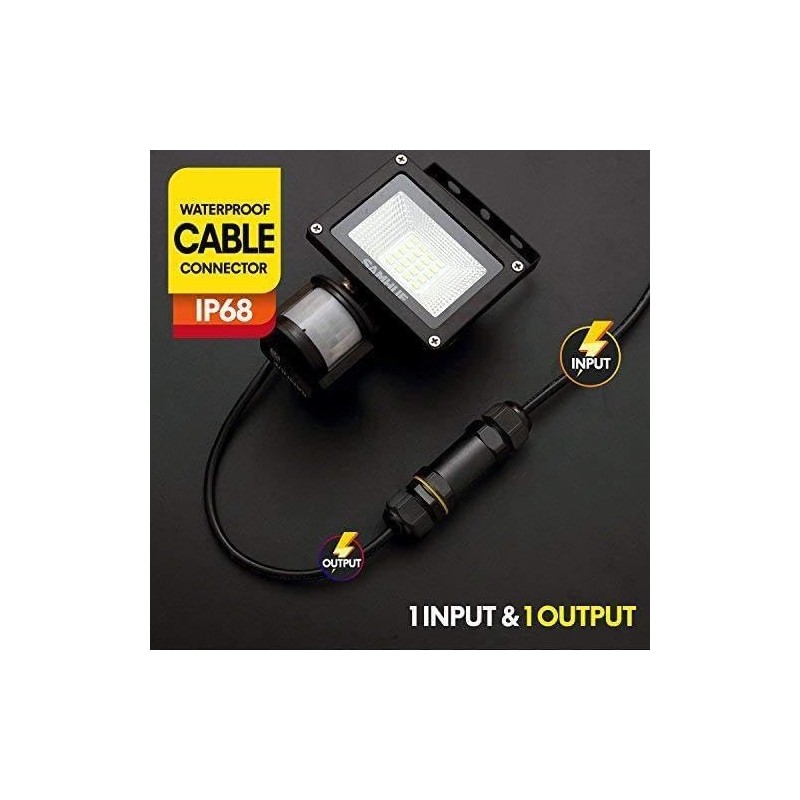 IP68 2/3 Way Waterproof Outdoor 3 Cable PG9 Black Plastic