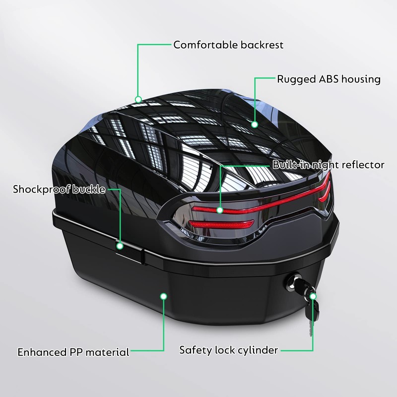 LESANM 35L Motorcycle Top Case, Motorcycle Daily Tail Box Trunk