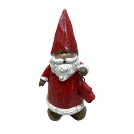 Fachhandel Plus Decorative Santa Claus with Christmas Tree Christmas Decoration Woodcut Look
