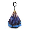 Parquet Blue Feather Double Layer Inverted Umbrellas - C Shaped