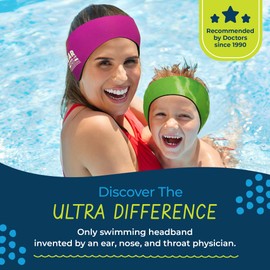 Ear Band-It Ultra diadema de natación – mejor del Nadador – mantener agua fuera, sujeción de tapones para los oídos en – Doctor recomendado – Protección del Agua – Secure Ear Plugs, Inventado Por Ent médico, Negro, Large (ages 10-adult)
