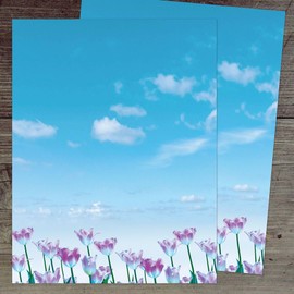 Great Papers! Tulips Field Letterhead, for Invitations, Announcements and Personal Messages, Printer Friendly 8.5" x 11", 50 Pack (2023073)