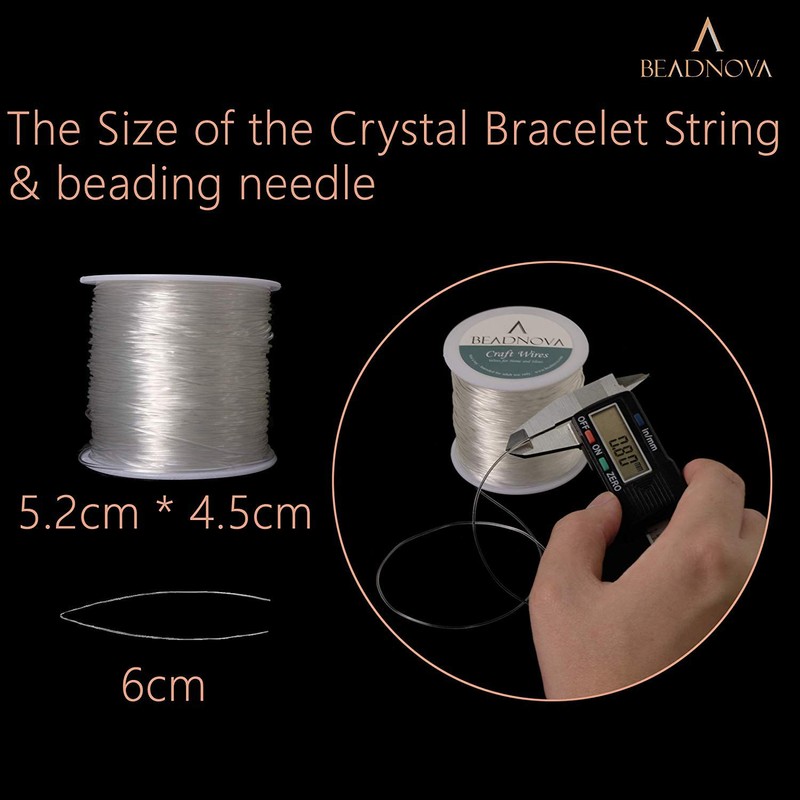 BEADNOVA 0.8mm Bracelet String Clear Craft Wire Stretch String Cord