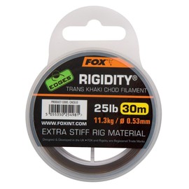 Fox Rigidity trans khaki chod filament, 30 m, monofilament leader for carp fishing., 0.57mm / 30lb / 13.64kg Tragkraft