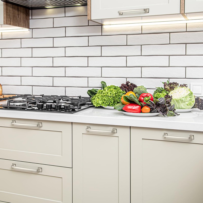 Ravinte 5 Pack Solid 6-1/4" Square Foot Cabinet Arch Pull