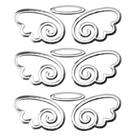 prendre PR-ANGELSTICKER-SV [Set of 3] Angel Cute Car Sticker 3D Dress Up Emblem Sticker Car Motorcycle Angel Wings Car Supplies (Silver)