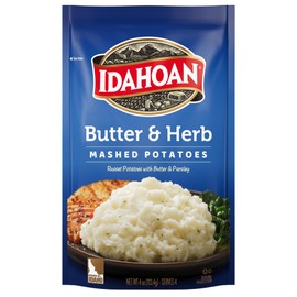 Idahoan Mashed Potatoes, Butter & Herb, 4-Ounce Package (Pack of 12)