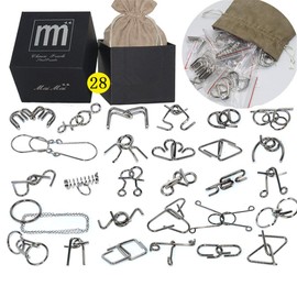 Gracelaza 28-Piece Detangling Puzzles, Puzzle Games Set, Puzzle Games Kit, Magic Toy, Thinking Sports Tasks, Metal Puzzle, Ideal Toy and Gift for Boys and Girls