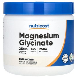 Nutricost Magnesium Glycinate Powder — Unflavored, 8.9 oz (250g), High Absorption Supplement for Muscle, Nerve, Sleep & Relaxation Support, Non-GMO