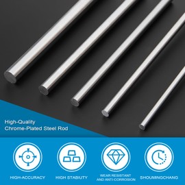 1 Pc 3/4'' x 24'' Chrome Plated Carbon Steel Round Rod, Chrome Coated Steel Round Bar for Shaft Gear Drill Lathes Boring Machine Turning Miniature Axle, Cylindrical Pin DIY Craft Tool