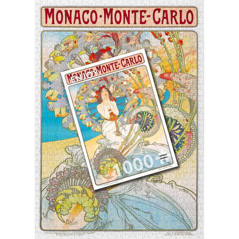 ENJOY-1560 Monaco Monte Carlo, Alphonse Mucha, Jigsaw Puzzle, 1000 Pieces
