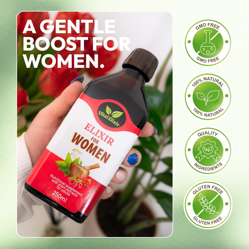Elixir Women – Herbal Food Liquid Supplement with Hawthorn, Chamomile