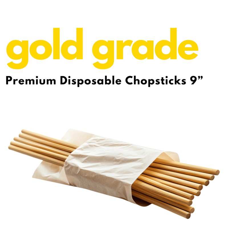 Disposable Chopsticks 9” – Pack of 100 Sets – Natural
