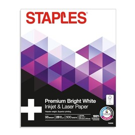 Staples 733333 8.5-Inch X 11-Inch Laser Paper 28 Lbs. 98 Brightness 500/Ream (733333)