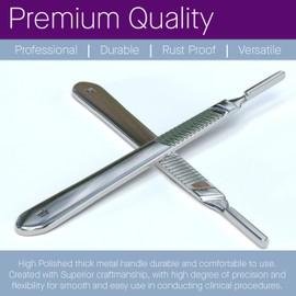 Pack of 2 Scalpel Handle # 3, Premium Quality, Rust Proof Stainless Steel Scalpel Knife Handle, Lightweight and Durable,Fits Surgical Blades No. 10, 11, 12, 13, 14 and 15