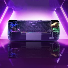 Hzxkqmil Replacement Back Cover Clear Plates for ROG Ally X Console, Custom Shell DIY Faceplate Bottom Housing Case for ROG Ally X, Transparent Black