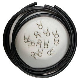 [Set of 2] Fluorine Rubber Gasoline Fuel Hose, Inner Diameter 0.3 inches (8 mm) x Outer Diameter 0.4 inches (10 mm) x Total Length: 3.3 ft (1 m), Pressure Resistant, Oil Resistant, Heat Resistant