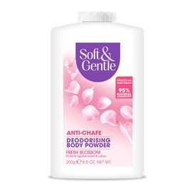 Soft & Gentle Fresh Blossom Talc Free Body Powder 250g | Deodorising Personal Hygiene Against Moisture | Friction & Odour | Prevent Smudging After Self-Tanning & Facial Makeup